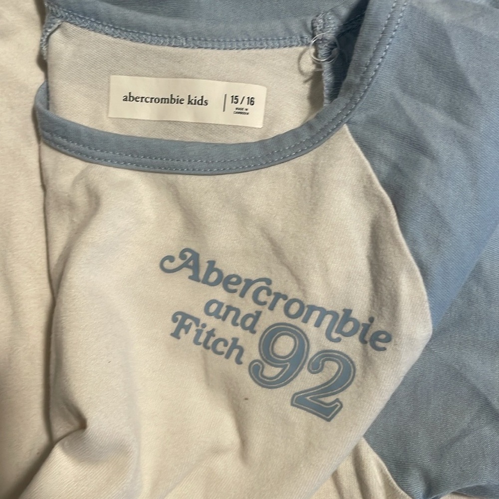 Abercrombie Kids Blue and White T-Shirt